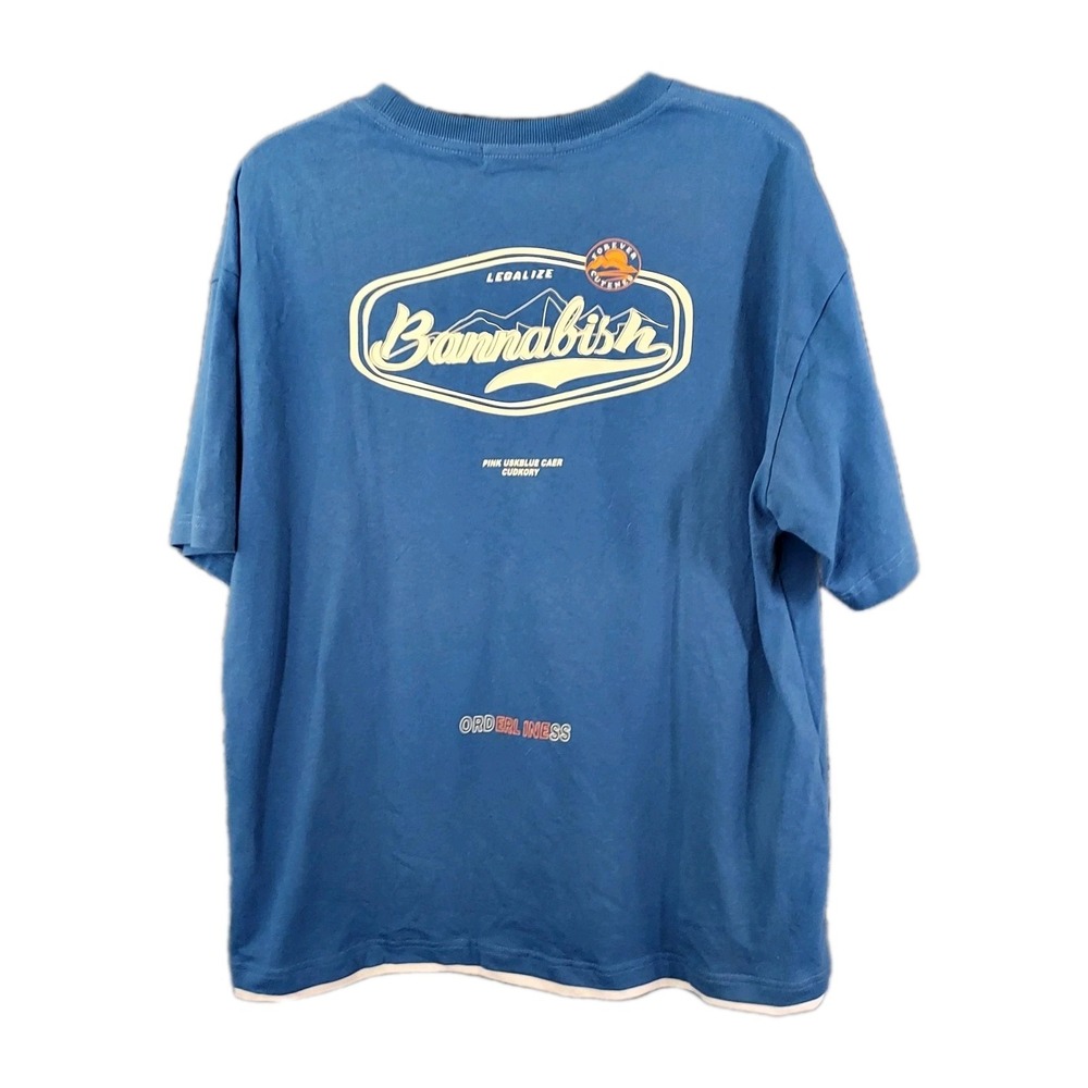 NWT‎ Aelfric Eden Men's XL Blue Legalize Bannabish Graphic Print T Shirt
